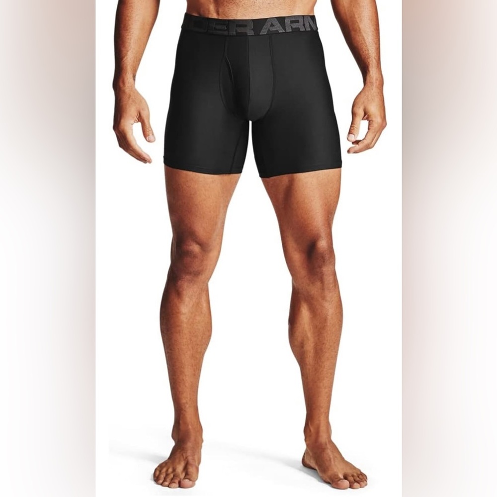 Under Armour Men's Tech 6-inch Boxerjock 2-Pack 5XL Black (001)/Academy Blue